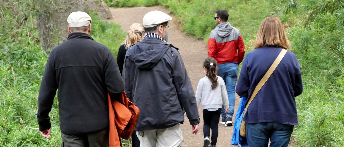 Friends walking in the Lincolnshire Wolds countryside